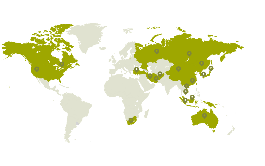 Worldwide export map