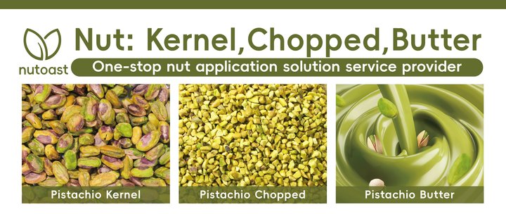 Nutoast product from pistachio to pistachio chopped to pistachio butter, showcasing at Fi Asia Indonesia 2024.