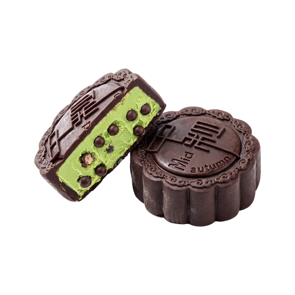 Chocolate Pistachio Ice Cream Mooncake — pistachio bakery & pastry application by Nutoast
