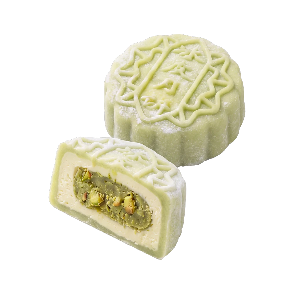 Pistachio Snow Skin Mooncake — pistachio bakery & pastry application by Nutoast