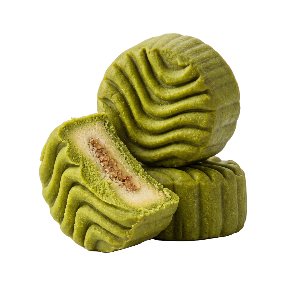 Sable Soft-Center Pistachio Mooncake — pistachio bakery & pastry application by Nutoast