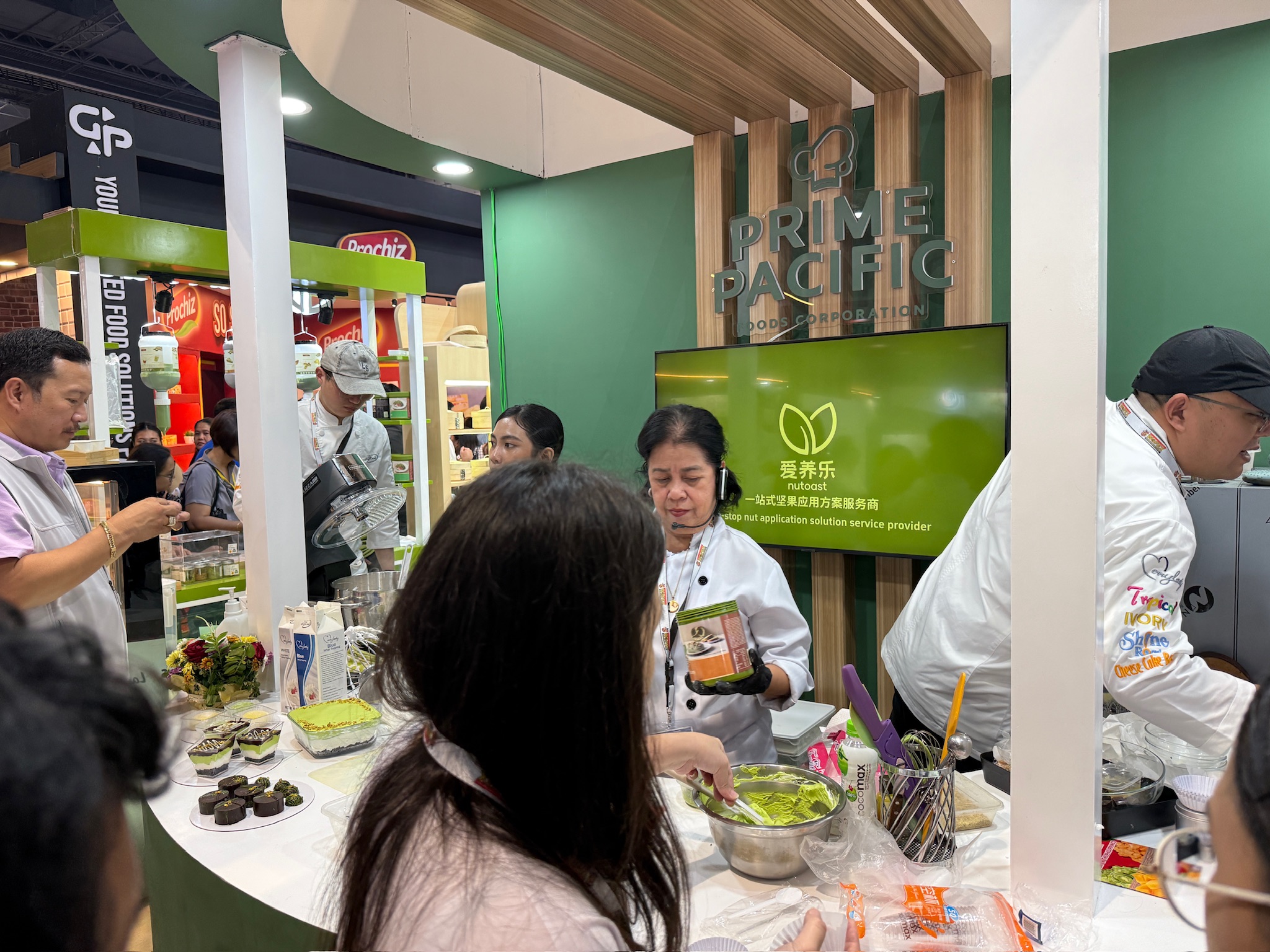 The culinary team demonstrating pistachio ingredients through finished applications.