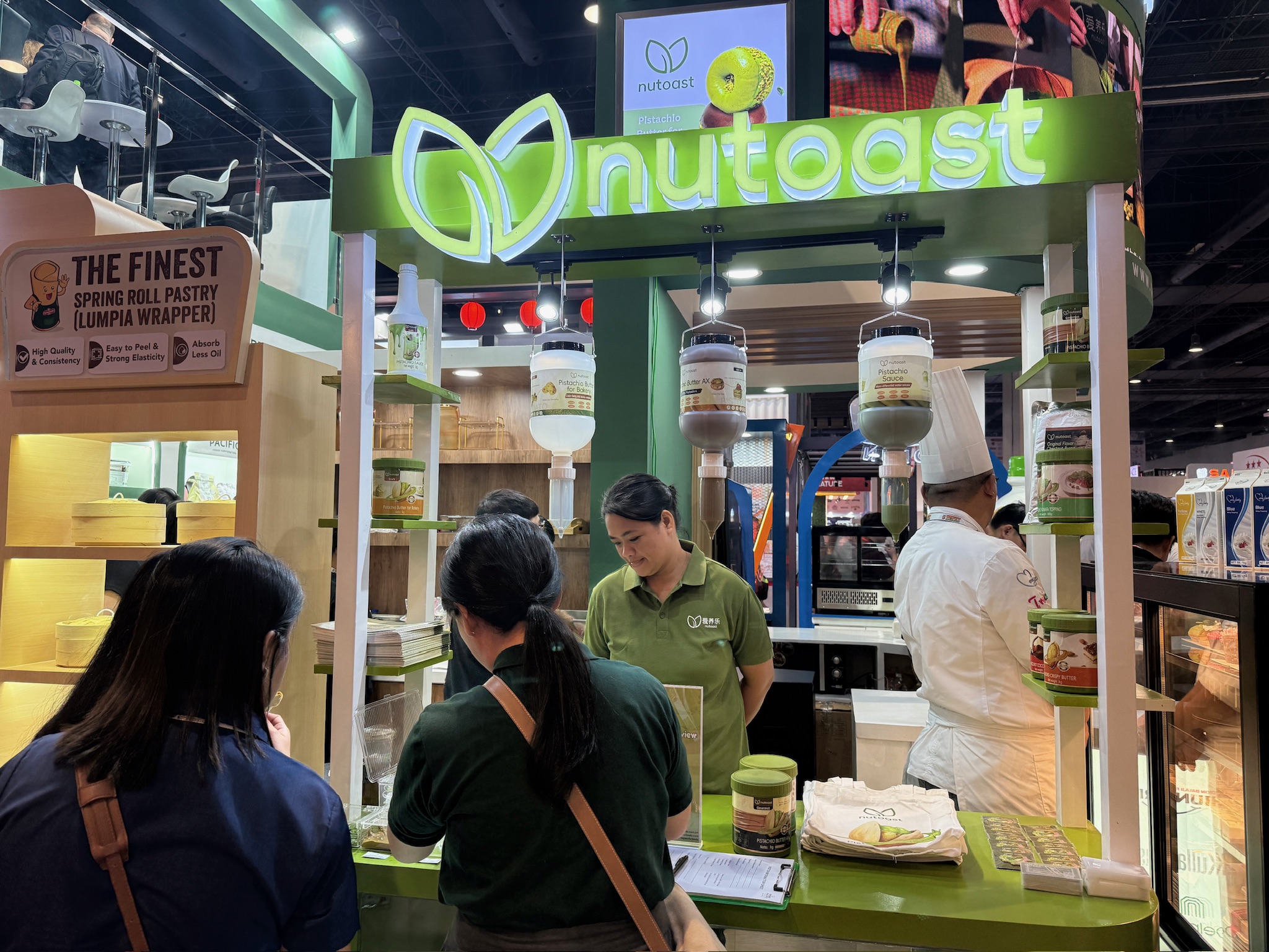 The Nutoast booth being prepared before the main visitor rush at WOFEX 2026.